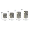 Hds Trading 4 Piece Ceramic Canister Set With Wooden Spoons, Grey ZOR95959